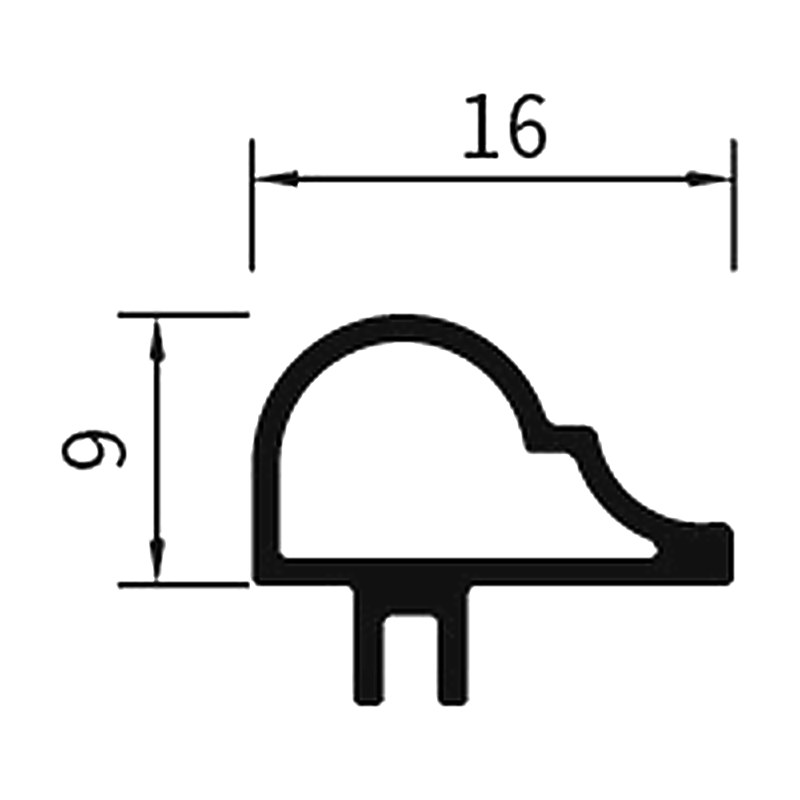 BS-03 — Европейская дуговая линия с пазом, сечение, размеры в мм