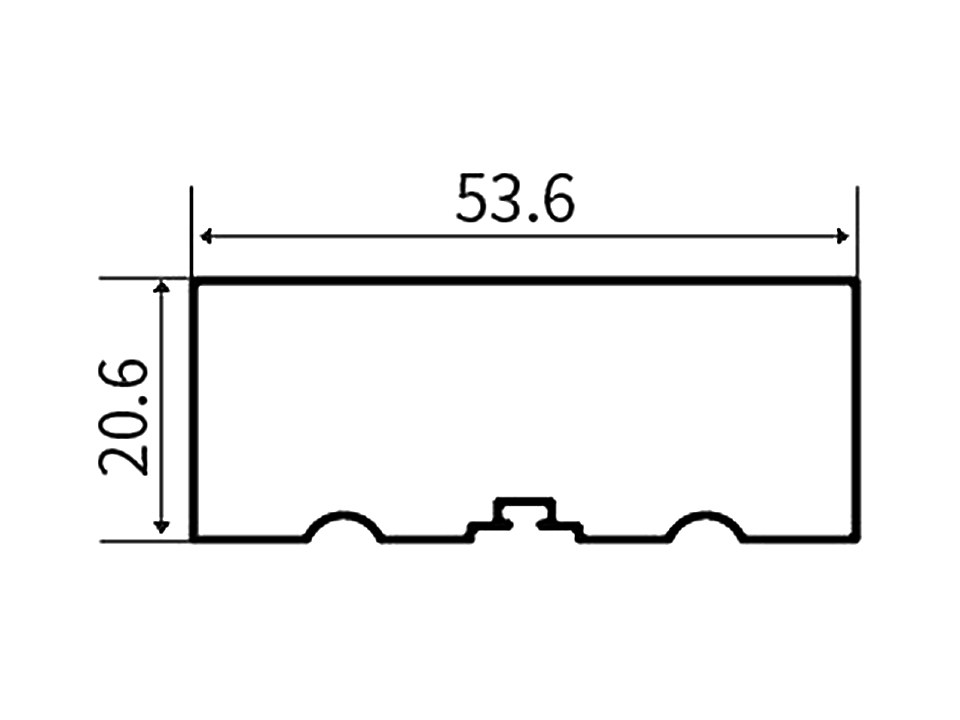 CB-15 — Римская колонна 55 мм, сечение, размеры в мм