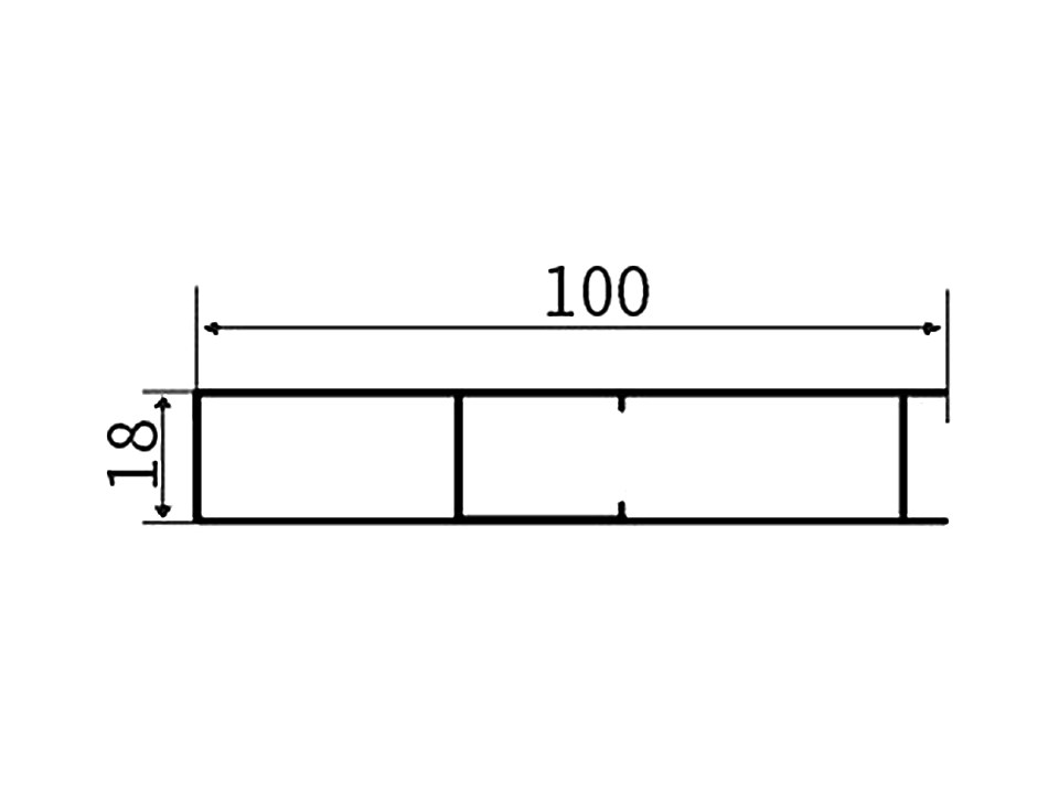CB-22 — Боковина ящика 100 мм, сечение, размеры в мм
