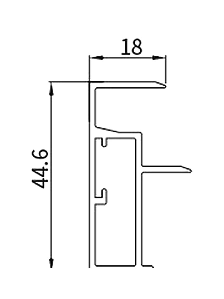 DR-12 — Доборная коробка 45 (5,4 м), сечение, размеры в мм