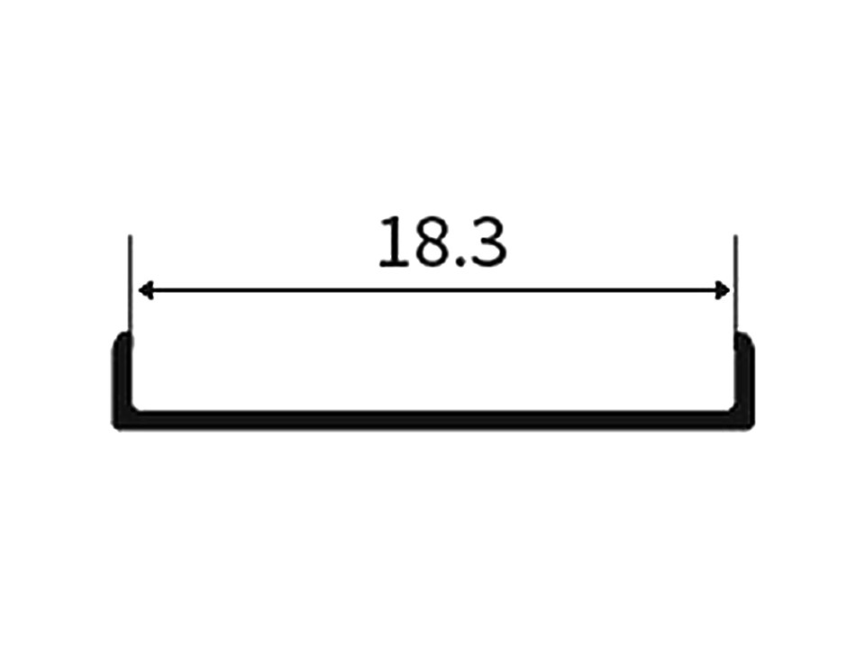 JT-03 — Наружная кромка 18 мм, сечение, размеры в мм
