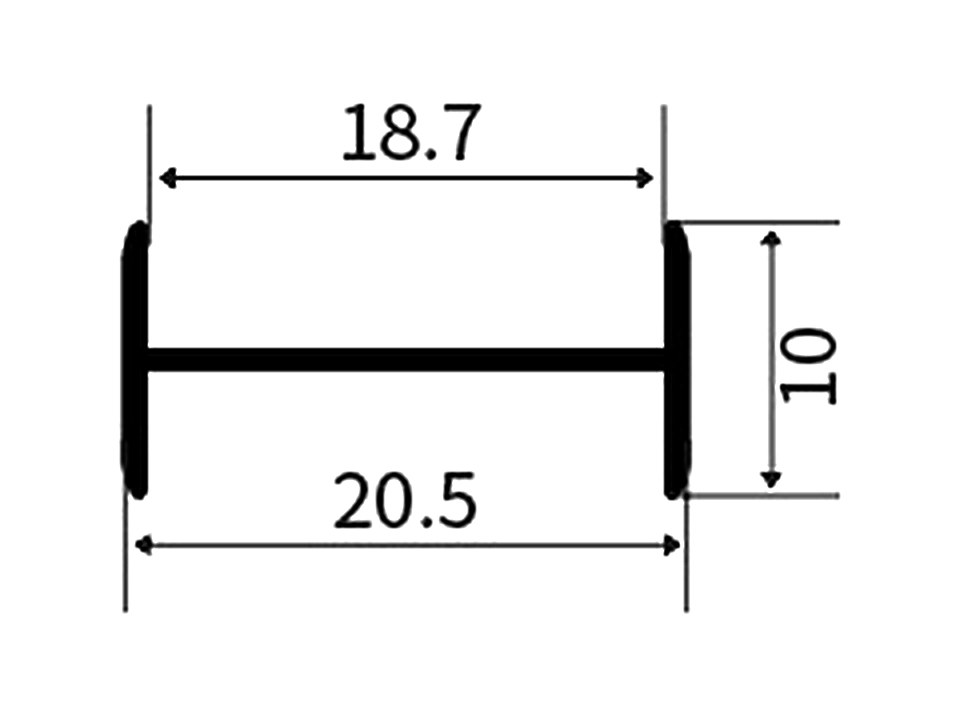 JT-10 — Соединитель плит 18 мм, сечение, размеры в мм