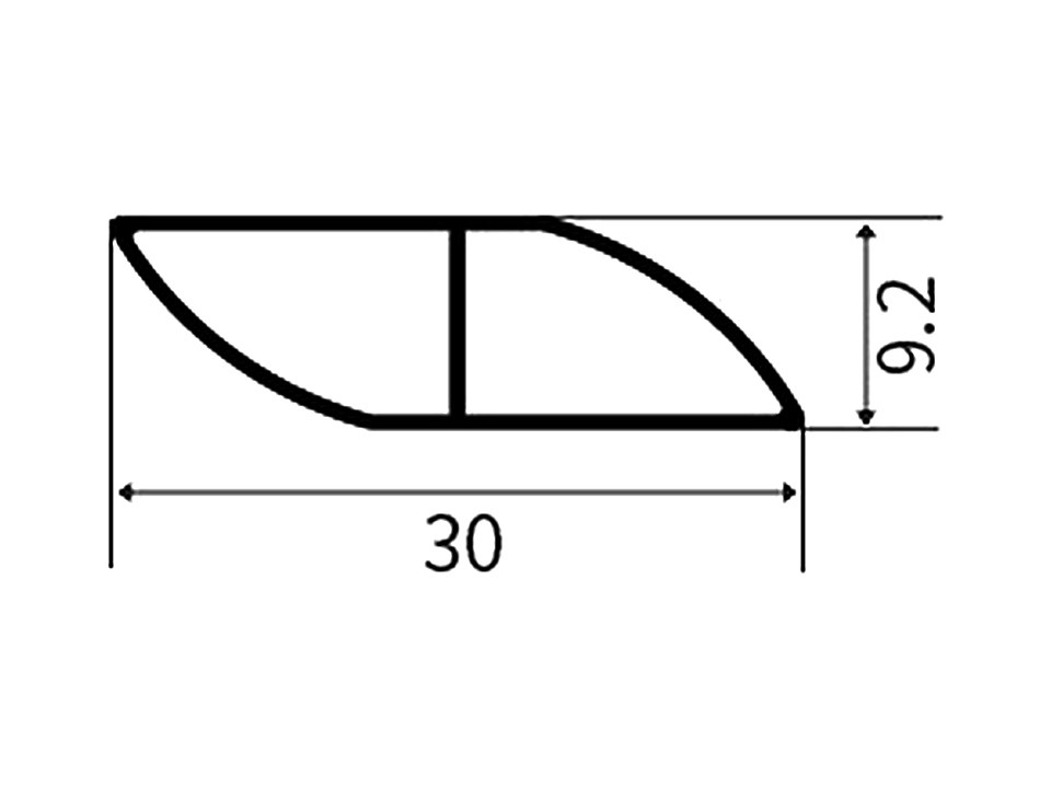 JT-22 — Жалюзийная планка, сечение, размеры в мм