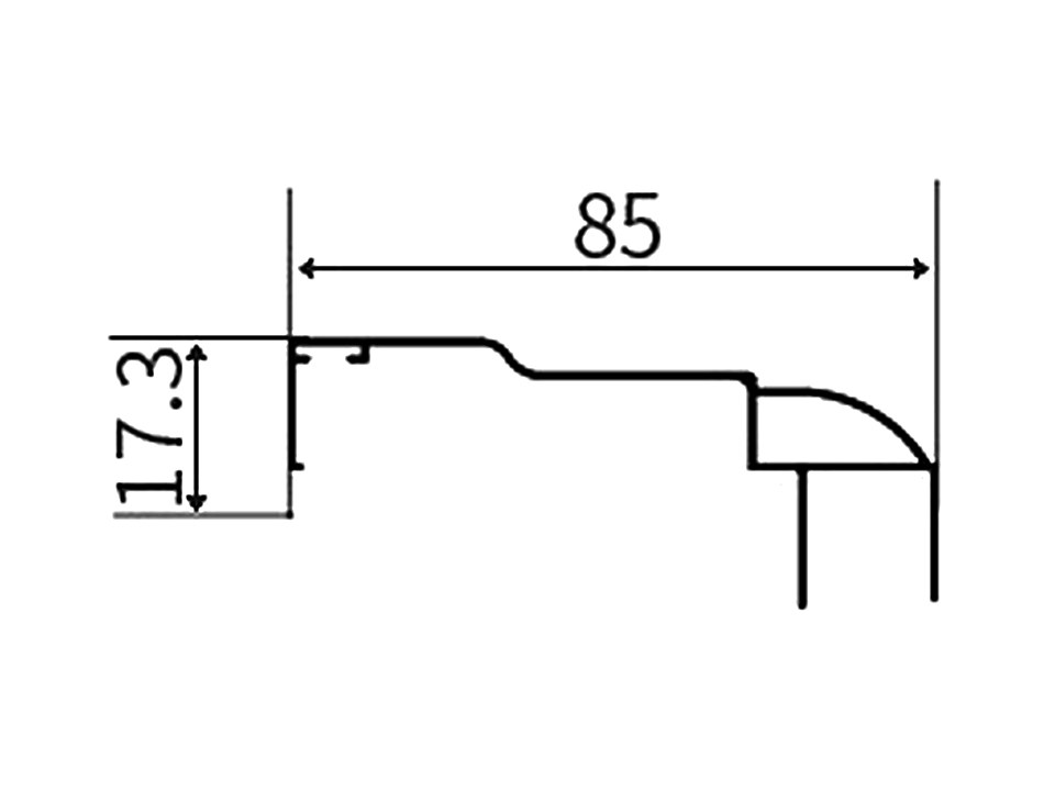 JT-23 — Наличник двери, сечение, размеры в мм