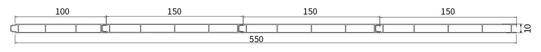 PL-10-550 — Плита 10 мм с замком, ширина 550 мм, сечение: секции и ширина, мм