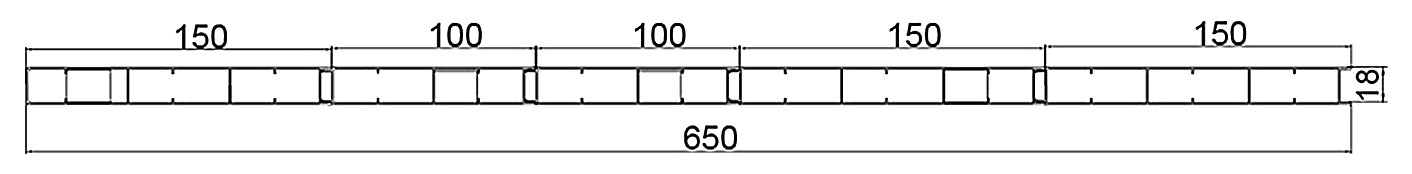 PL-18-650 — Плита 18 мм, ширина 650 мм, сечение: секции и ширина, мм