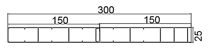 PL-25-300 — Плита 25 мм, ширина 300 мм, сечение: секции и ширина, мм