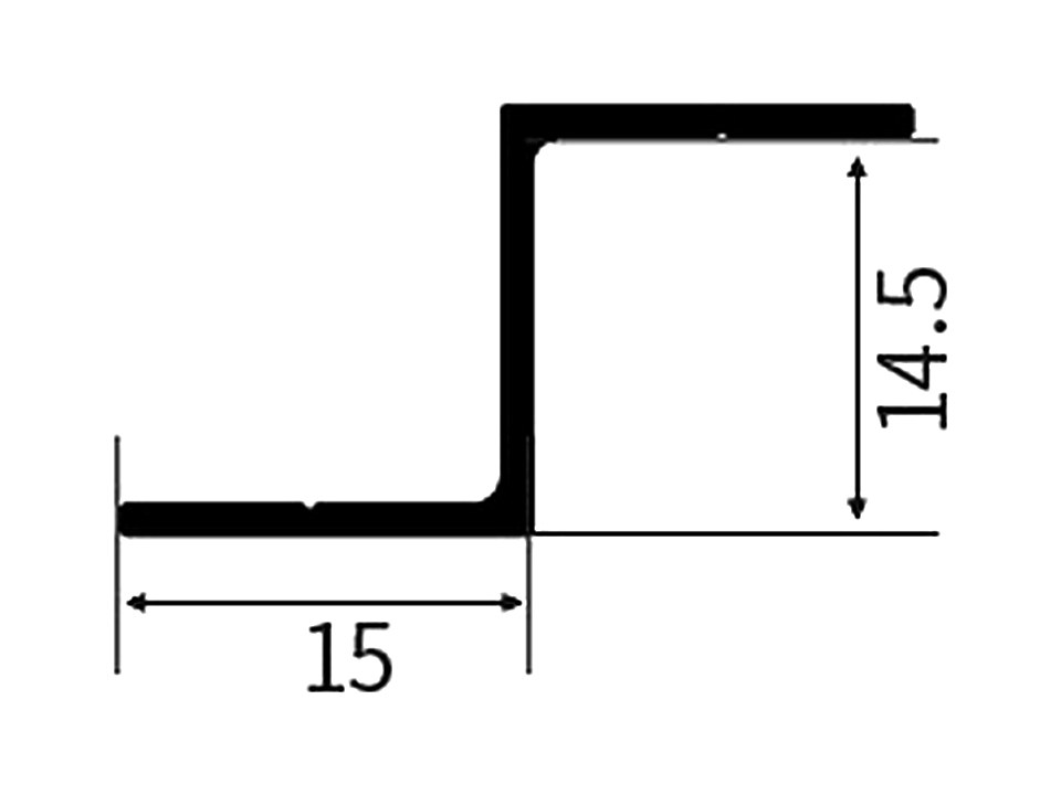 RM-18 — Прижимная планка карниза, сечение, размеры в мм
