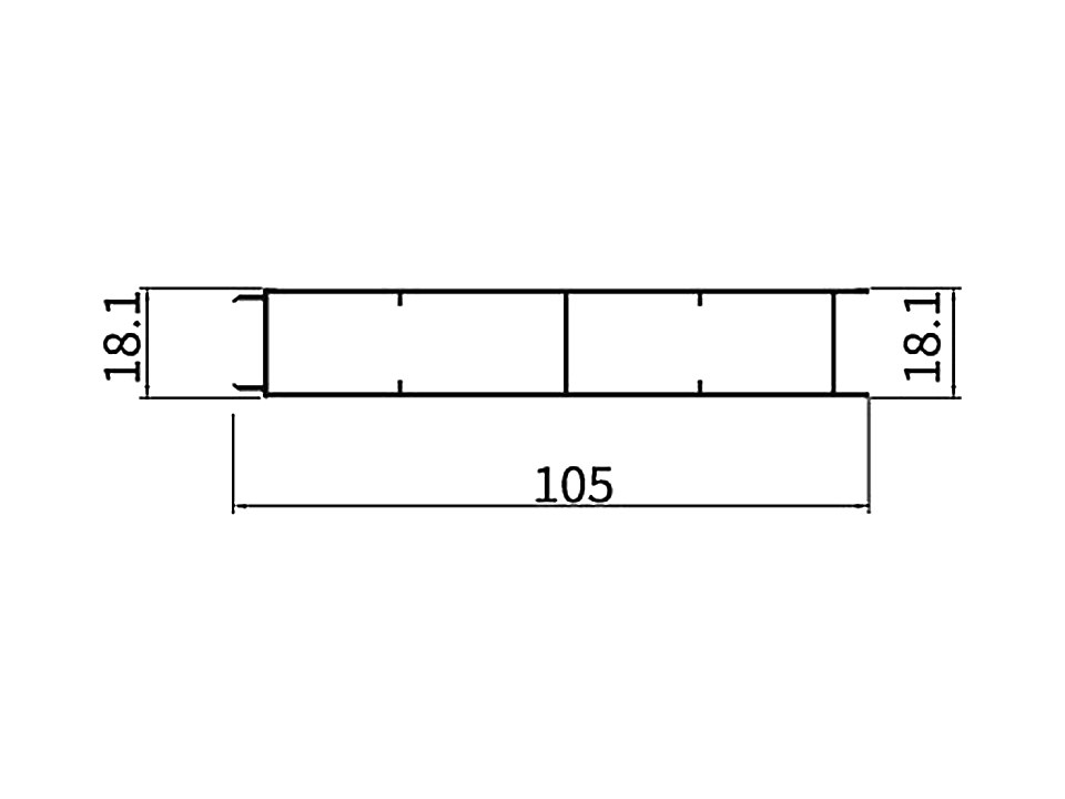 SC-01 — Средняя секция 100 мм, сечение, размеры в мм