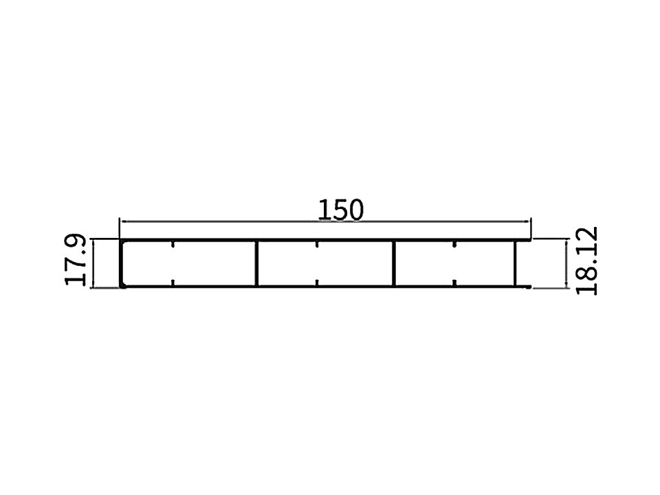 SC-02 — Лицевая секция 150 мм, сечение, размеры в мм