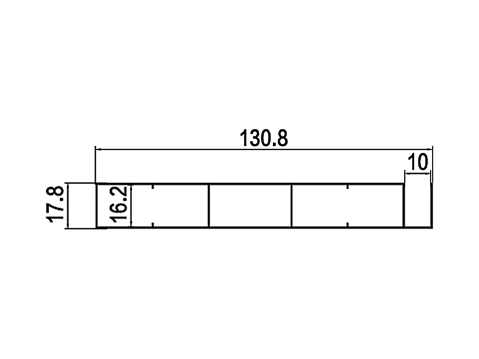 SC-04 — Рамка зеркала 130 мм с пазом, сечение, размеры в мм