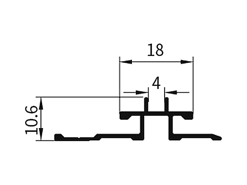 WR-05 — Шовная вставка 4 мм, сечение, размеры в мм