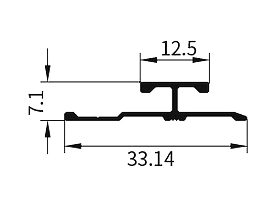 WR-11 — Стыковая планка 12,5 мм, сечение, размеры в мм