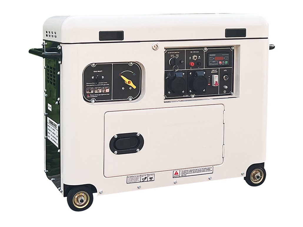 GB-12000 — 10 кВт · кожух на раме, три топлива, кожух на раме серии GB: вид сбоку