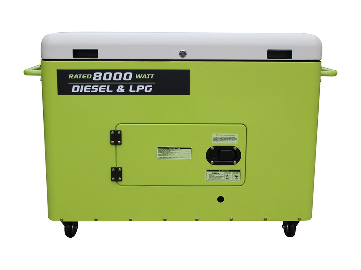 GD-10000 — 8 кВт · кожух, дизель + пропан, кожух серии GD, дизель + пропан: вид спереди