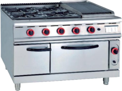 GH-997 — газовые плиты на 4–6 конфорок с духовкой и грилем, 1200 × 900, плита на 4 конфорки с грилем