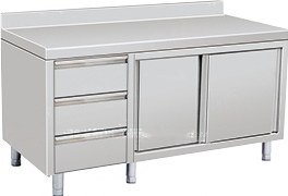 KZ-SCT — столы с тремя ящиками, стол с тремя ящиками и раздвижными дверцами