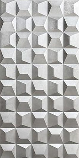 PU-032-SL: 3D квадраты, серебристый металлик