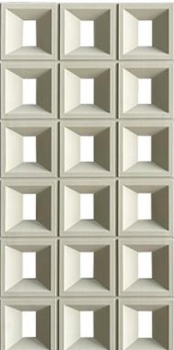 PU-045-CG: Девять клеток, прямоугольные проёмы, светло-серый, как лицевой бетон