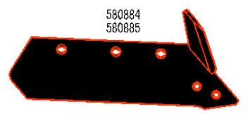 580884 / 580885 — Детали корпусов: отвалы, прутки, лемеха