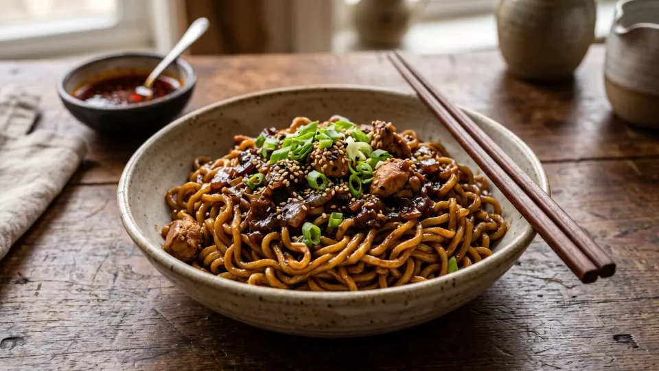 SamYang Jjajang: корейская лапша с курицей в соусе Чаджан