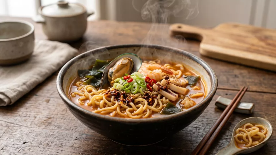 Лапша Neoguri NONGSHIM: корейский рамён со вкусом морепродуктов