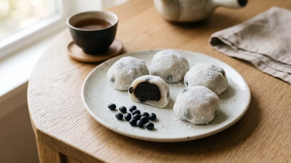 Моти Huining Black Bean с черной фасолью: японские сладости