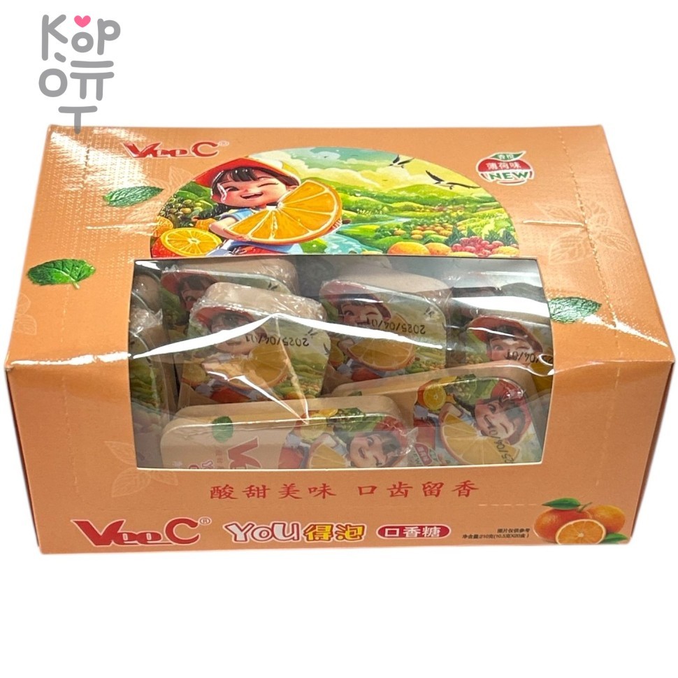 Драже Vee C - Холодок с витамином С и вкусом Апельсина, купить с доставкой на дом фото 1 &mdash; Корейские товары для всей семьи(КорОпт)
