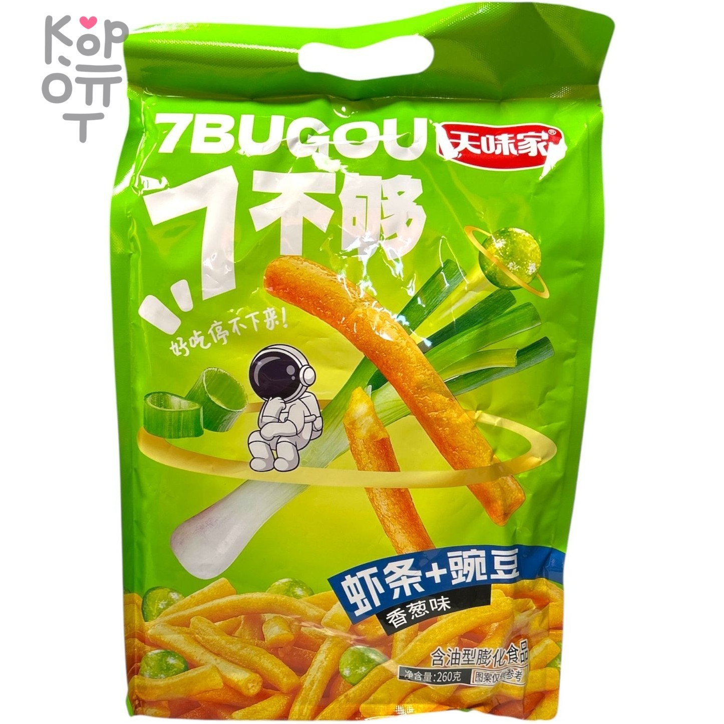 Чипсы в Гигантской упаковке Space - Знакомство с Азией, Астронавты на орбите с чипсами со вкусом зеленого лука, 260гр., купить с доставкой на дом фото 1 — Корейские товары для всей семьи(КорОпт)