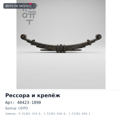 Палец рессорный SP09 25x115 48423-1890 / 9-51361-314-4 / 1-51361-016-0 / 1-51361-034-1 UDPD