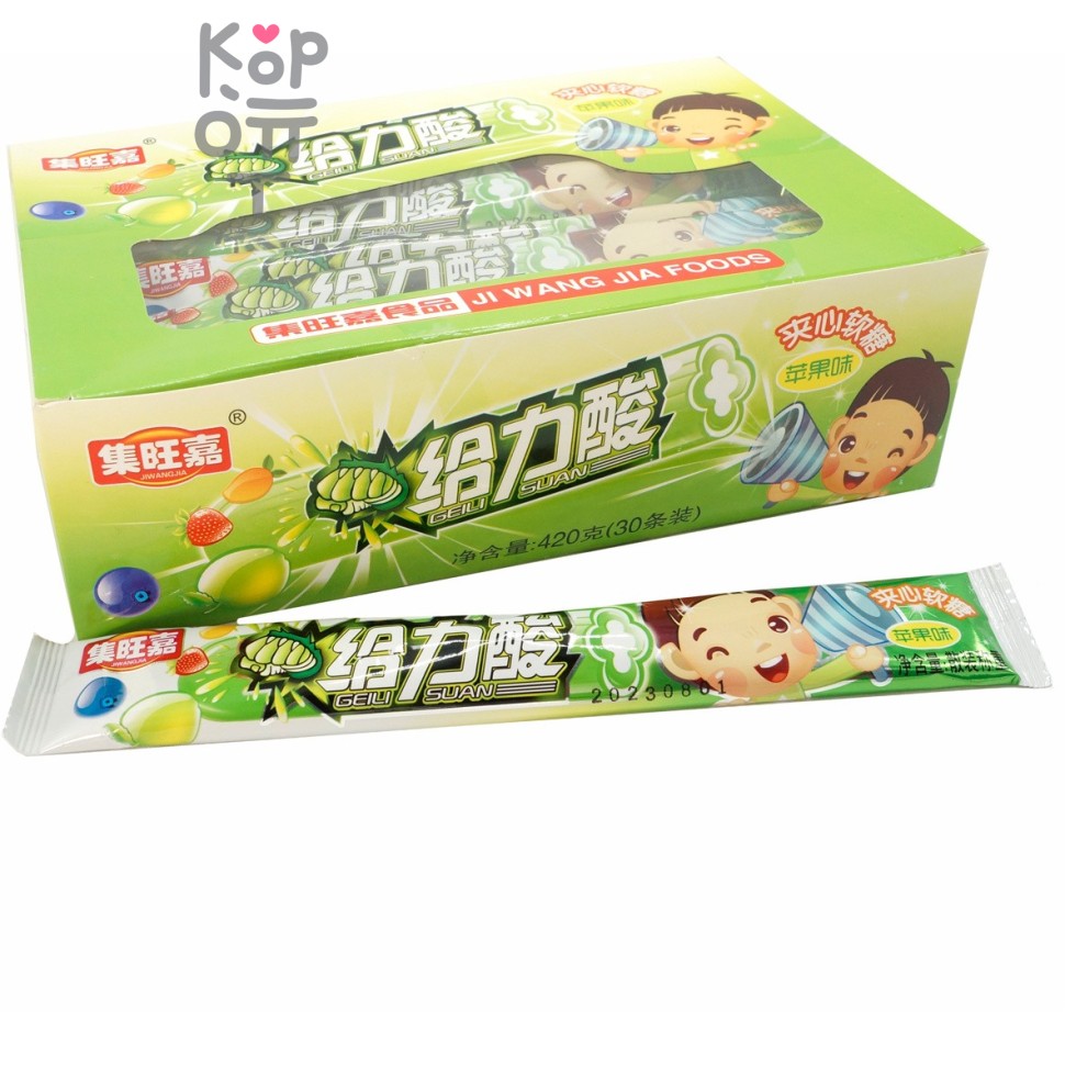 Жевательные конфеты JiWangJia Candy Сэндвич со вкусом Зеленого Яблока