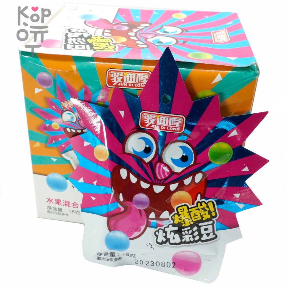 Конфеты драже Popping Candy Mix Flavor - Взрывашка "Монстр Салли" с кислыми фруктовыми вкусами, купить с доставкой на дом фото 1 &mdash; Корейские товары для всей семьи(КорОпт)