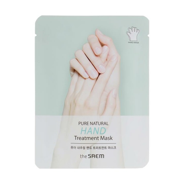 The Saem Pure Natural Hand Treatment Mask — Увлажняющая и питательная маска-перчатки для рук, 8 граммов × 2