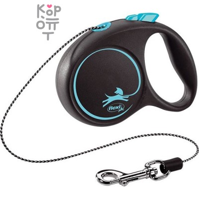 flexi рулетка Black Design XS (до 8 кг) 3 м трос черный/голубой