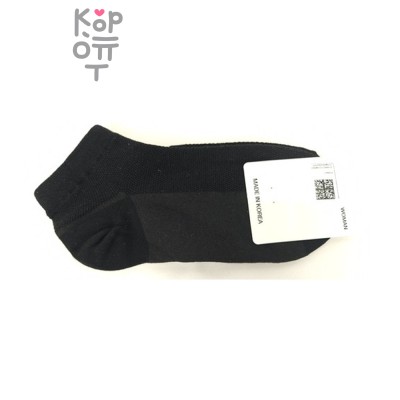 Носки женские короткие с верхом-сеткой, 23-25, черный