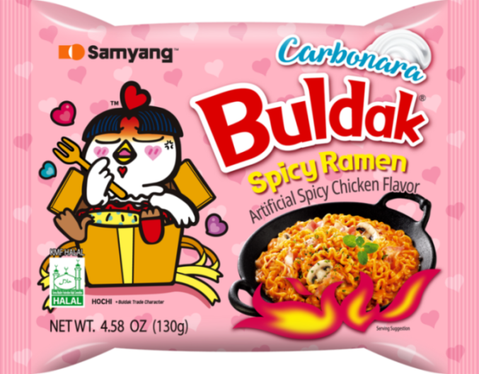 Лапша Buldak со вкусом острой курицы «Карбонара», 140гр. 1*40, шт