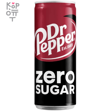 Dr. Pepper Zero - Напиток безалкогольный газированный, без сахара, 330мл. &mdash; Корейские товары для всей семьи(КорОпт)