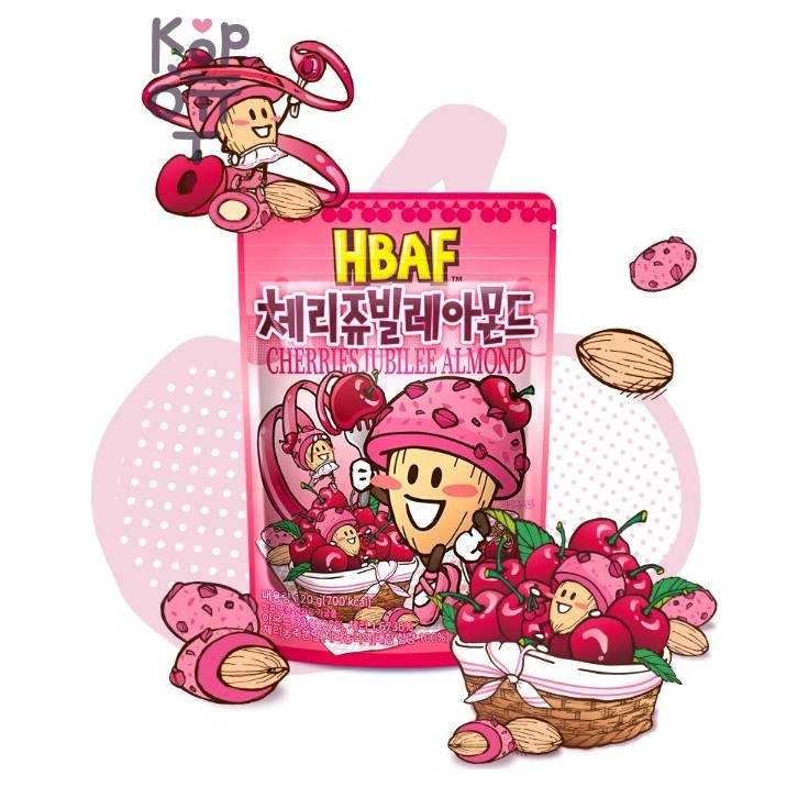 HBAF Strawberry Almond Crunch - Хрустящий миндаль со вкусом клубники, 100гр.