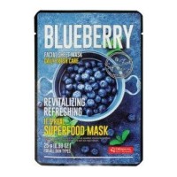 Dermal — It's Real Superfood Mask — Blueberry / Honey / Coconut / Avocado / Kefir — Тканевая маска для лица с голубикой / мёдом / кокосом / авокадо / кефиром, 25 г