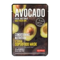 Dermal — It's Real Superfood Mask — Blueberry / Honey / Coconut / Avocado / Kefir — Тканевая маска для лица с голубикой / мёдом / кокосом / авокадо / кефиром, 25 г