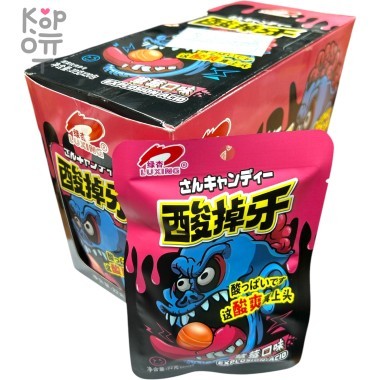 Кислая карамель LuXing Explosive Acid Sour Candy - Взрывоопасно кислый Монстр со вкусом Клубники — Корейские товары для всей семьи(КорОпт)