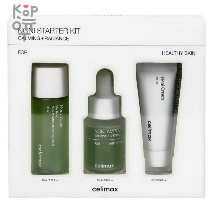 Celimax Starter Kit The Real Noni - Набор миниатюр для лица восстанавливающий с экстрактом нони тонер тонер тонер тонер 30 мл, ампула 10 мл, крем 10 мл Крем Celimax The Real Noni Starter KIT — уходовое средство для регулярного использования; в товаре выделяются: масло ши, экстракт алоэ вера, центелла и провитамин. В КорОпт можно подобрать свежие приходы азиатской косметики с хорошим остаточным сроком годности и собрать заявку по средствам регулярного ухода.