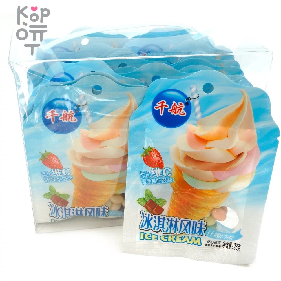 Драже Ice Cream Карамель с шоколадной начинкой с клубничным желе и витамином С, купить с доставкой на дом фото 1 — Корейские товары для всей семьи(КорОпт)