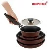 ​​​IH ​Набор HappyCall ULTIMATE IH PLASMA FREEHANDS 6 предметов - Кастрюля 18см, Сковороды 24 и 28см,  Вок 28см + съемная ручка, УЦЕНКА!!! 