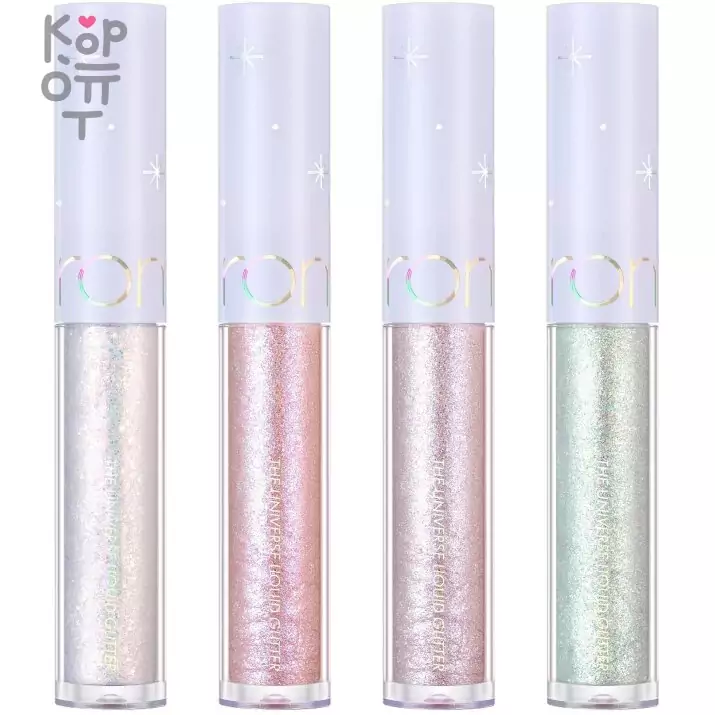 Rom&amp;Nd The Universe Liquid Glitter - Жидкий глиттер для век 2гр., купить с доставкой на дом ый с миксом фиолетовых блесток) || Держится долгое время благодаря стойкой формуле. Подходит как для прорисовки стрелок, так и для нанесения на всё веко, а также подчеркивания внутренних уголков глаз. Нанесите необходимое количество средства на веко с помощью аппликатора, прорисовав нужную форму или при необходимости растушевать. 