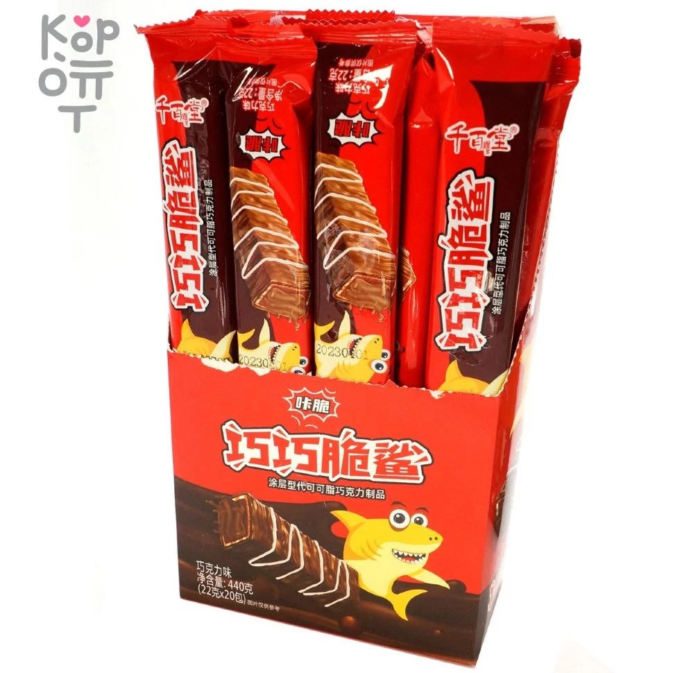 Shark Crisp Angle Cakes - Хрустящее Шоколадное печенье с кремовой начинкой и вкусом Шоколада, купить с доставкой на дом фото 1 — Корейские товары для всей семьи(КорОпт)