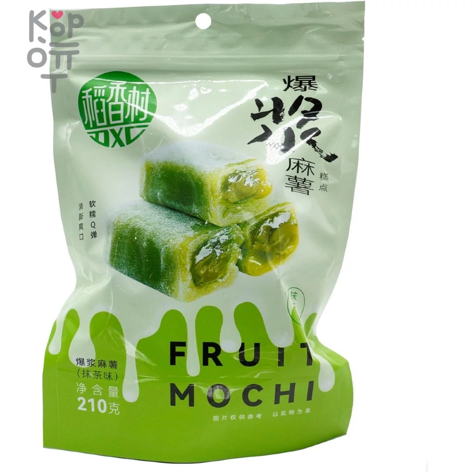 Моти Fruit Popping Mochi со вкусом Матча, 210гр., купить с доставкой на дом фото 1 — Корейские товары для всей семьи(КорОпт)