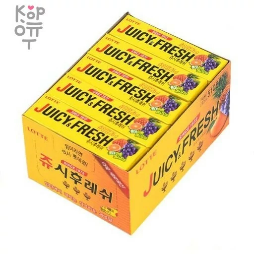 LOTTE JUICY FRESH - Жевательная резинка Фруктовый Микс, 26гр. — Корейские товары для всей семьи(КорОпт)
