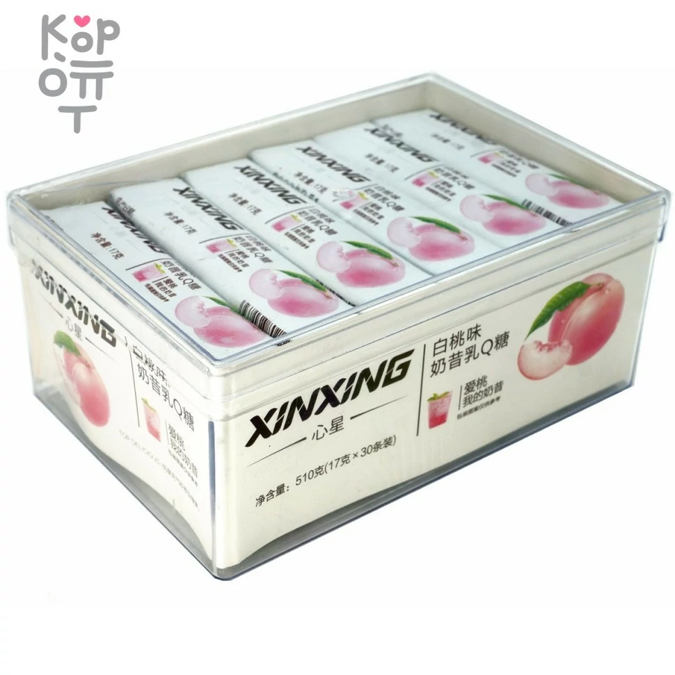 Конфеты жевательные Xinxing молочный коктейль со вкусом белого Персика, купить с доставкой на дом фото 1 — Корейские товары для всей семьи(КорОпт)