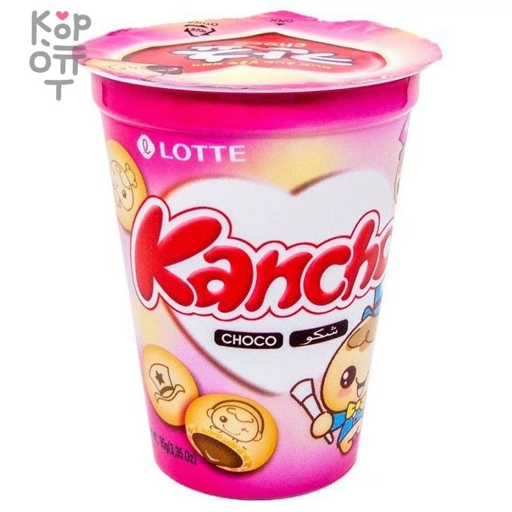 Lotte Kancho Choco - Печенье Канчо с шоколадной начинкой 95гр., купить с доставкой на дом фото 1 — Корейские товары для всей семьи(КорОпт)